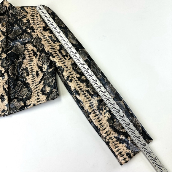 Marciano Guess snakeskin crop jacket Womens Zoe Biker faux leather fits Small - Picture 5 of 13